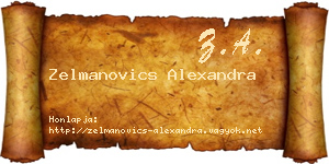 Zelmanovics Alexandra névjegykártya